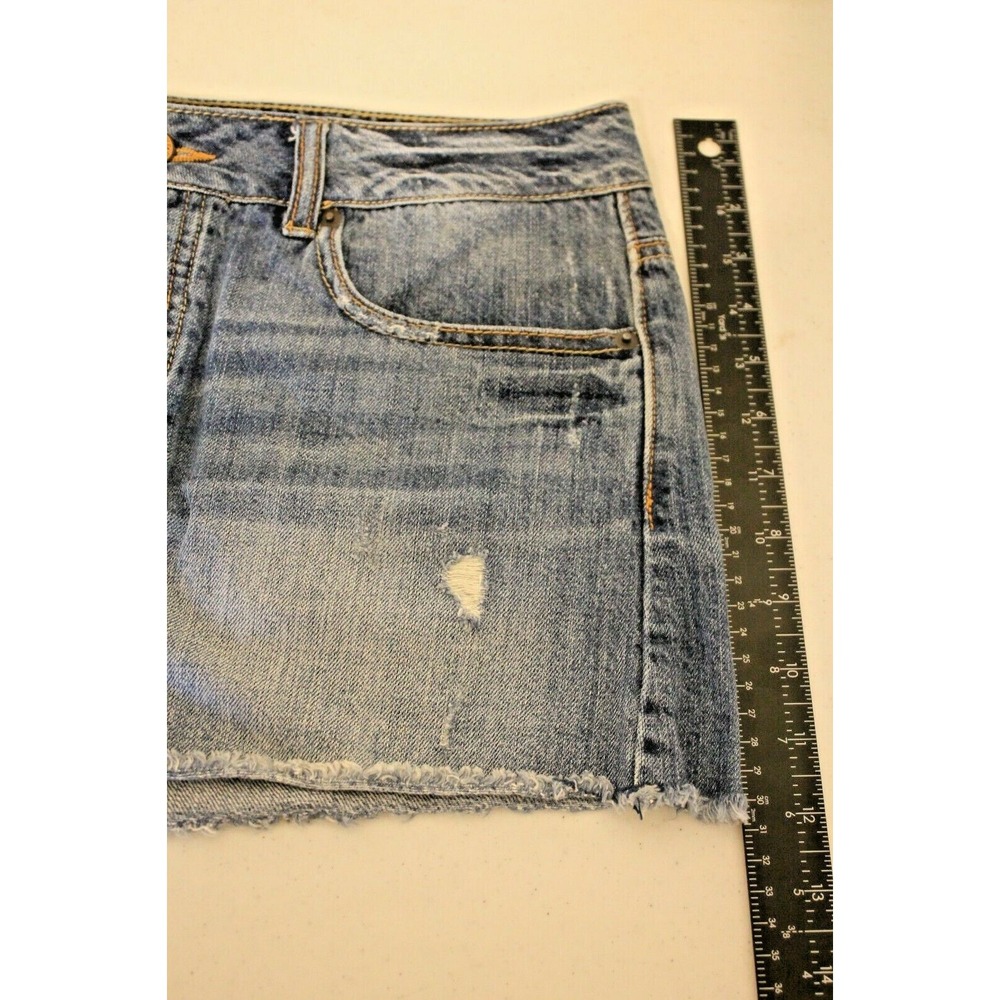 American Eagle Mini Denim Skirt Women's Size 8 Distressed Y2K